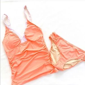 Cabana Life NWT Tankini coral/ orange  L